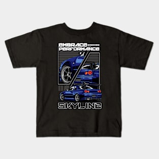 R34 Skyline GTR JDM Car Kids T-Shirt